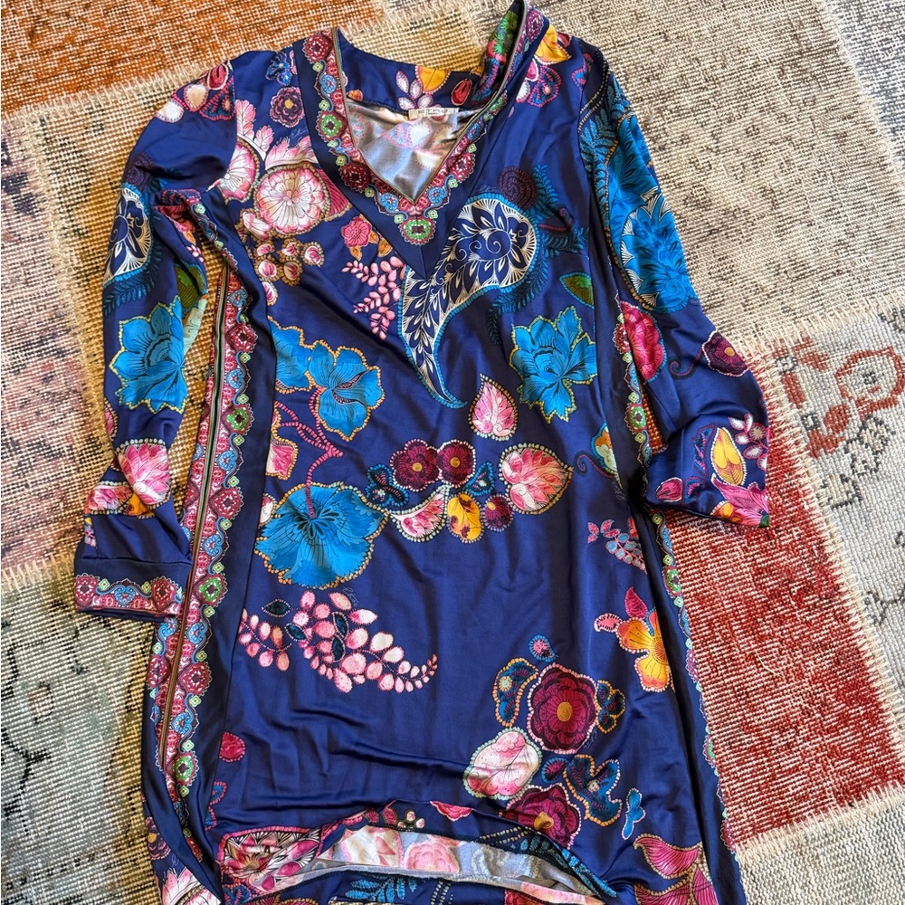 Etro Multicolor Floral Long Sleeve Dress